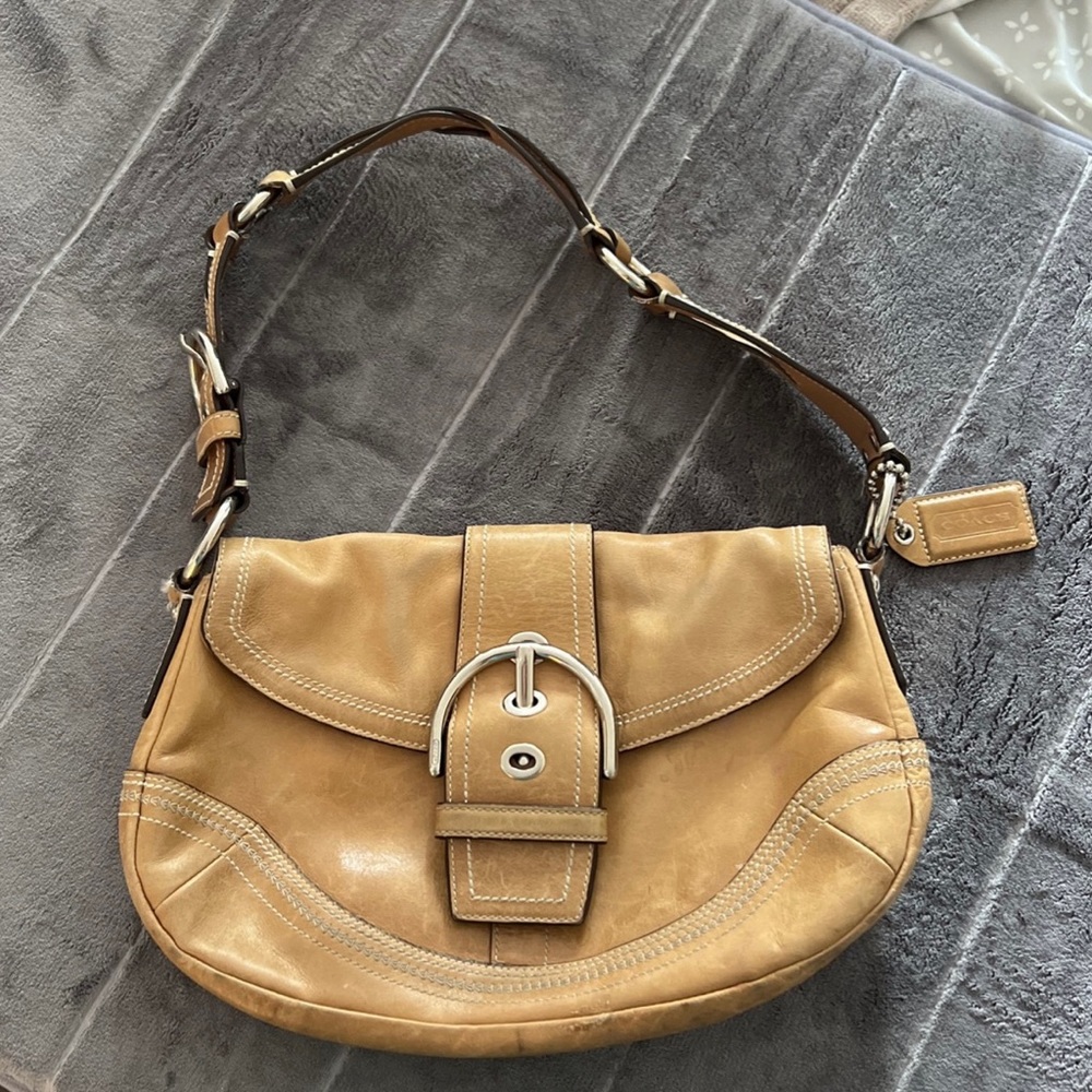 Tan Coach boho bag. 
Large sized